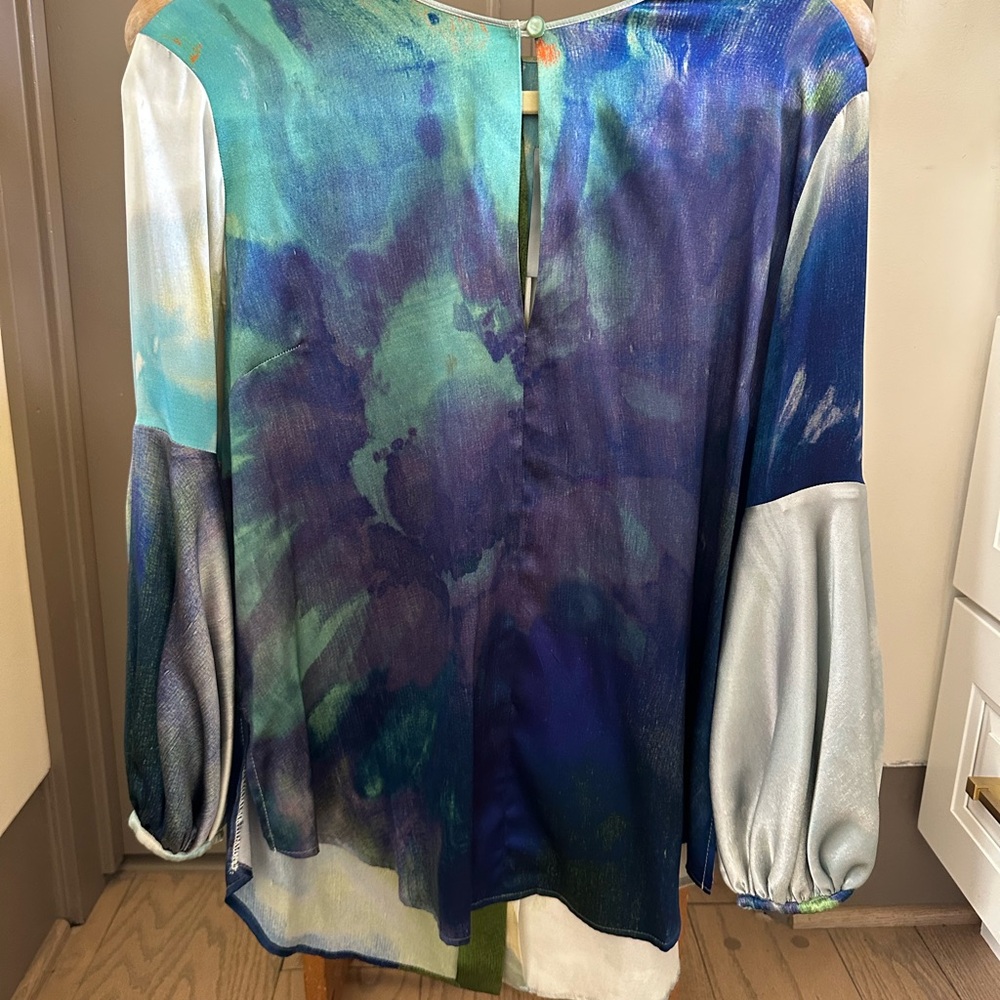 Silvia Tcherassi Blue and Green Artistic Blouse